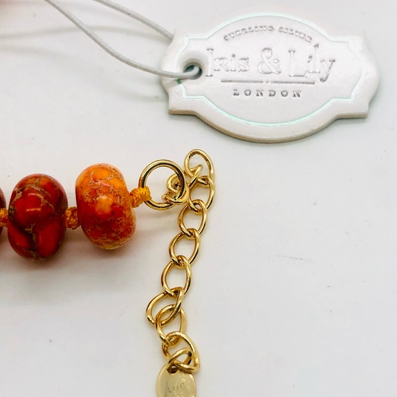 Gorgeous Orange Natural Jasper Stone Necklace NWT - Picture 13 of 17